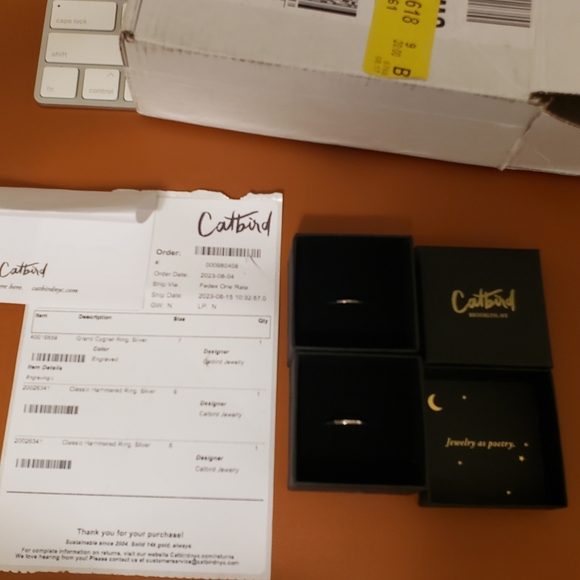 Catbird Classic Hammered Ring, Silver - Picture 4 of 4